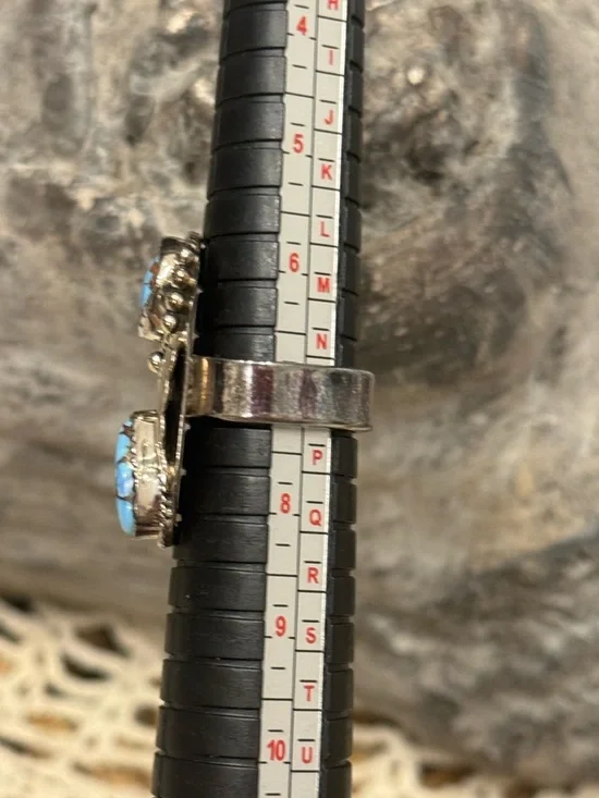 GOLDEN HILLS TURQUOISE 925 STERLING SILVER ADJUSTABLE RING - Picture 8 of 17